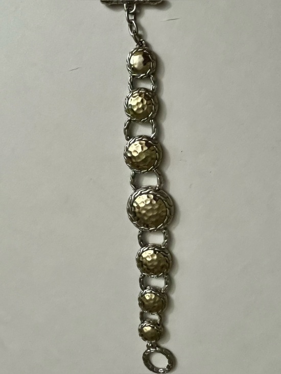 unbranded Jewelry - Silver-Tone Hammered Disc Link Bracelet - Unbranded